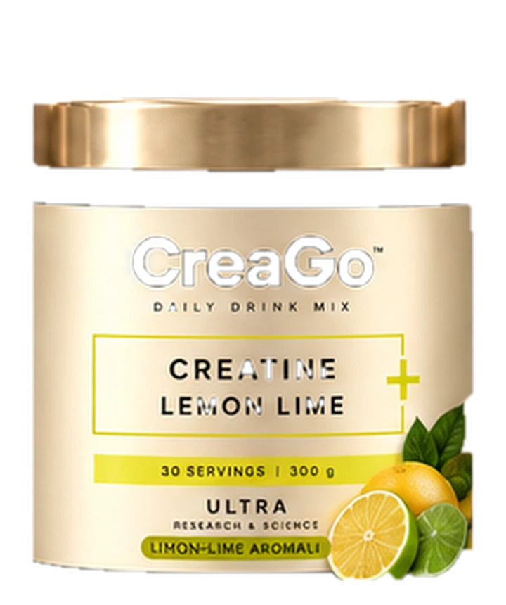 Official CreaGo Creatine + Lemon Lime packaging