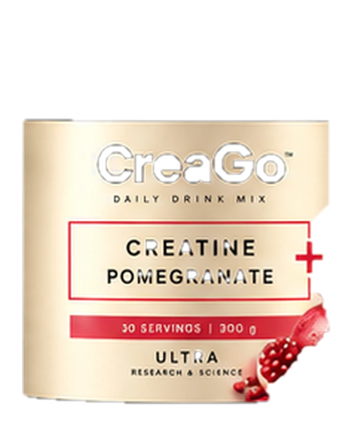 Official CreaGo Creatine + Pomegranate packaging