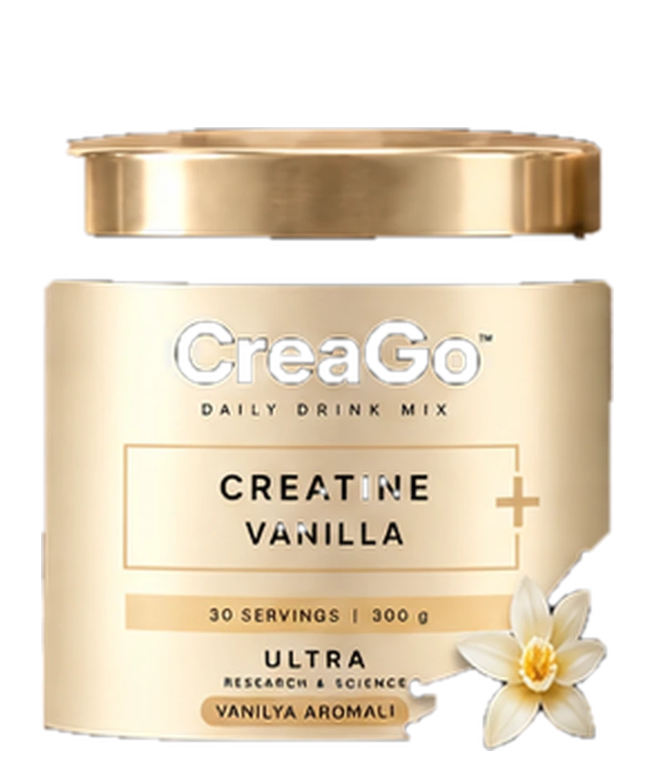 Official CreaGo Creatine + Vanilla packaging